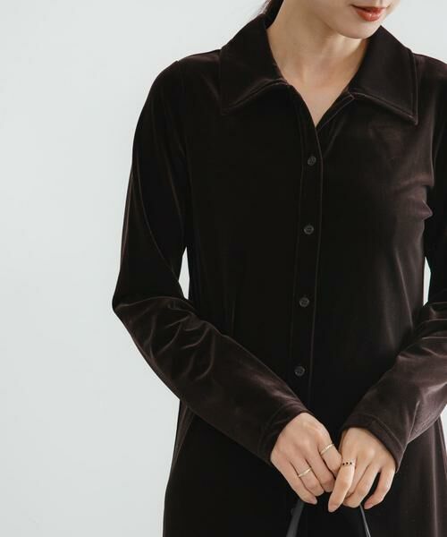 URBAN RESEARCH / アーバンリサーチ ワンピース | ベロアシャツカラーワンピース | 詳細1