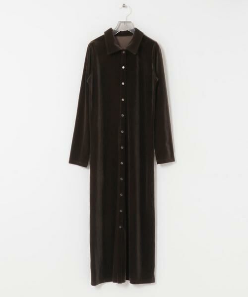URBAN RESEARCH / アーバンリサーチ ワンピース | ベロアシャツカラーワンピース | 詳細10