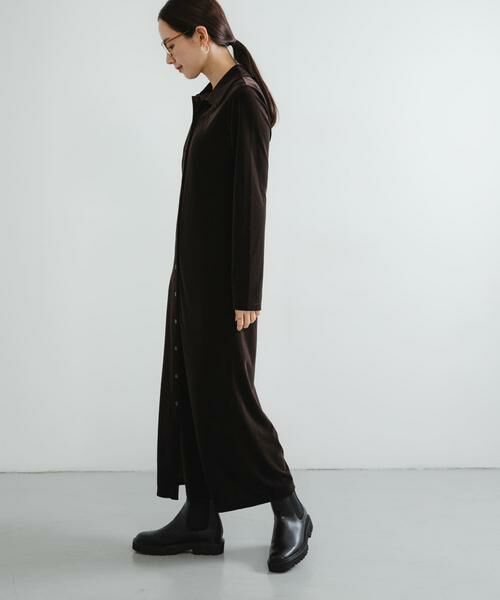 URBAN RESEARCH / アーバンリサーチ ワンピース | ベロアシャツカラーワンピース | 詳細3