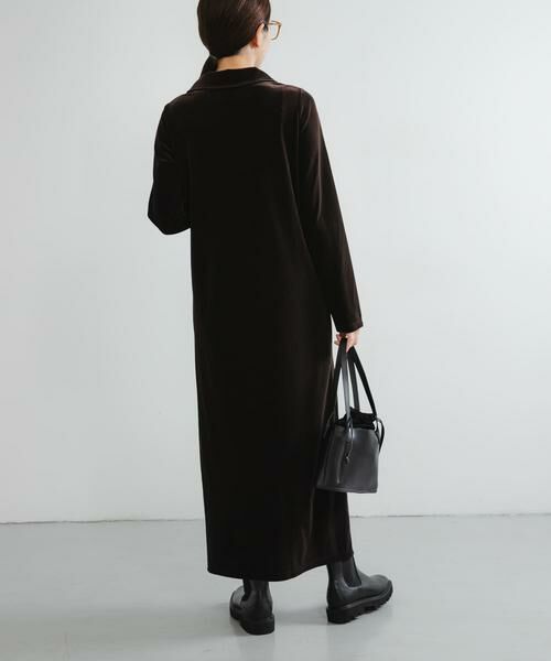 URBAN RESEARCH / アーバンリサーチ ワンピース | ベロアシャツカラーワンピース | 詳細4