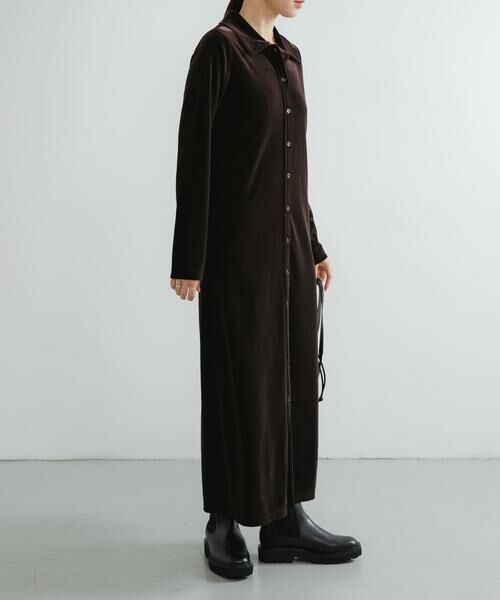 URBAN RESEARCH / アーバンリサーチ ワンピース | ベロアシャツカラーワンピース | 詳細5