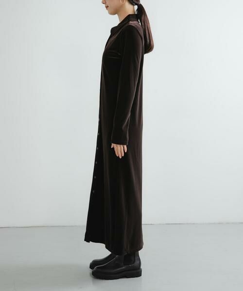 URBAN RESEARCH / アーバンリサーチ ワンピース | ベロアシャツカラーワンピース | 詳細8