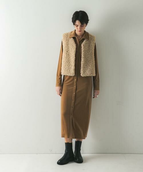 URBAN RESEARCH / アーバンリサーチ ワンピース | ベロアシャツカラーワンピース | 詳細20