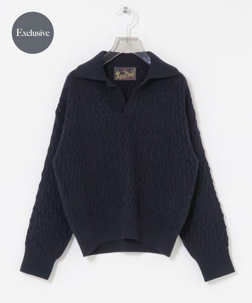URBAN RESEARCH/アーバンリサーチ 『別注』ROUTINE×URBAN RESEARCH ニット ネイビー FREE