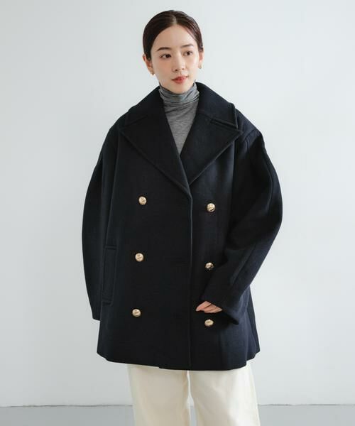 URBAN RESEARCH/アーバンリサーチ GANNI Peacoat Wool Midi Coat ネイビー 36 URBAN RESEARCH/アーバンリサーチ GANNI Peacoat Wool Midi Coat ネイビー 36