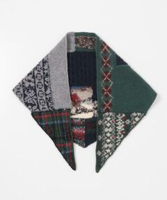 URBAN RESEARCH / アーバンリサーチ バンダナ・スカーフ | CURRENTAGE　PATCHWORK HAND KNIT SCARF