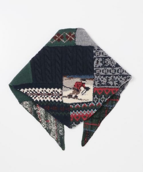URBAN RESEARCH / アーバンリサーチ バンダナ・スカーフ | CURRENTAGE　PATCHWORK HAND KNIT SCARF | 詳細2