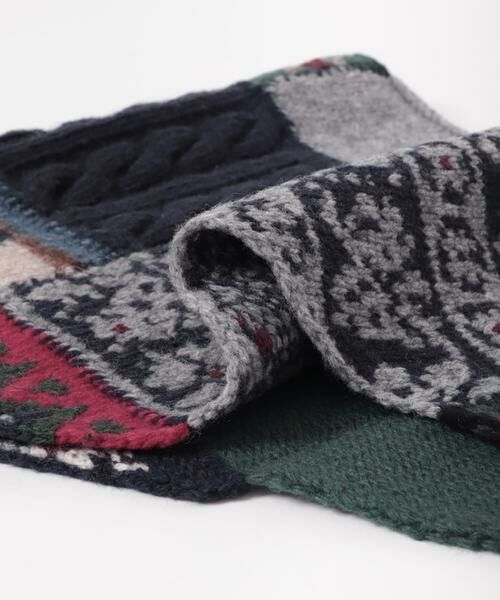 URBAN RESEARCH / アーバンリサーチ バンダナ・スカーフ | CURRENTAGE　PATCHWORK HAND KNIT SCARF | 詳細3