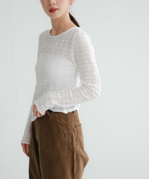 URBAN RESEARCH / アーバンリサーチ Tシャツ | ストレッチレース2WAYトップス | 詳細3