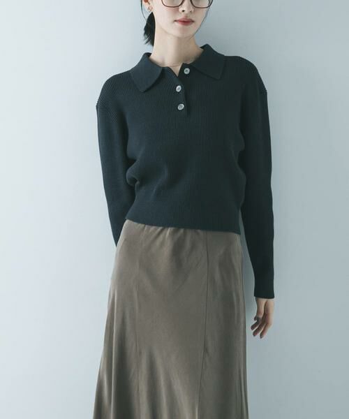 URBAN RESEARCH / アーバンリサーチ ニット・セーター | コットンシルクポロ衿ニット | 詳細1
