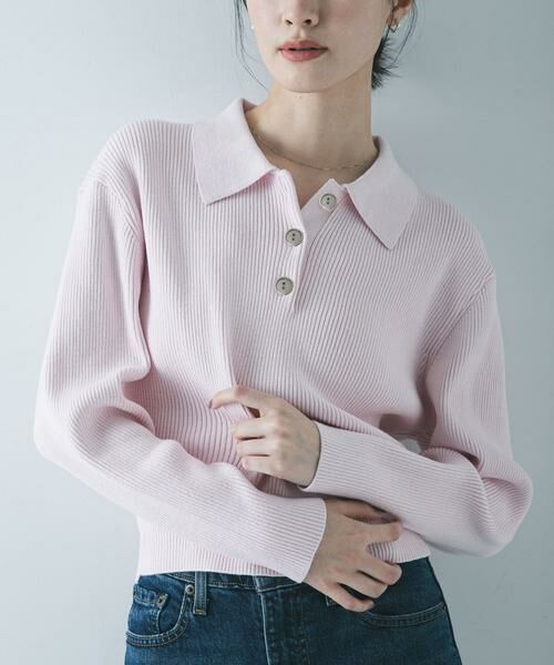 URBAN RESEARCH / アーバンリサーチ ニット・セーター | コットンシルクポロ衿ニット | 詳細12