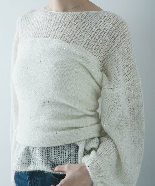 URBAN RESEARCH / アーバンリサーチ キャミソール・チューブトップ | スパンコールモヘヤチューブトップ | 詳細14