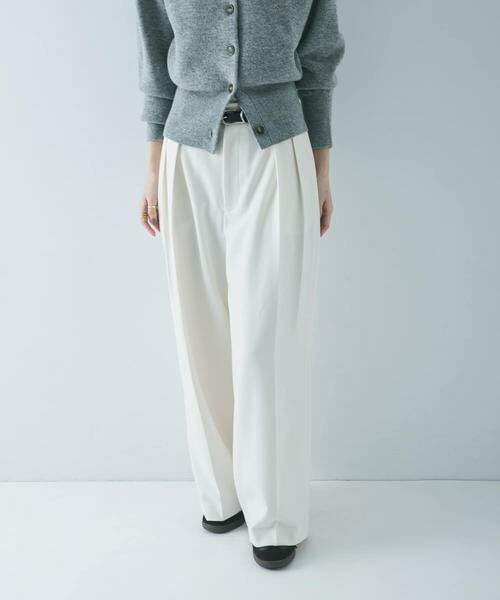 URBAN RESEARCH/アーバンリサーチ ウールライクツータックワイドパンツ オフホワイト 40