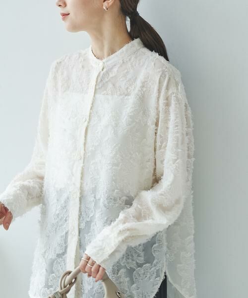 URBAN RESEARCH / アーバンリサーチ シャツ・ブラウス | カットジャガードバンドカラーシャツ | 詳細1