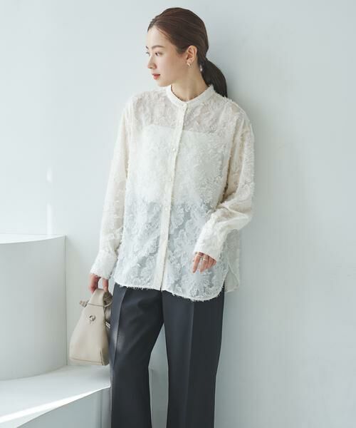 URBAN RESEARCH / アーバンリサーチ シャツ・ブラウス | カットジャガードバンドカラーシャツ | 詳細5