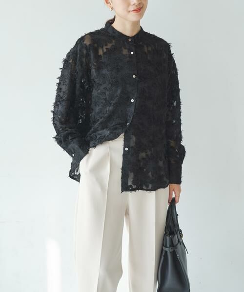 URBAN RESEARCH / アーバンリサーチ シャツ・ブラウス | カットジャガードバンドカラーシャツ | 詳細13