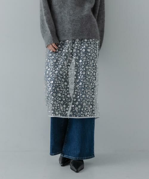 URBAN RESEARCH / アーバンリサーチ スカート | スパンコールチュールレイヤードスカート | 詳細1