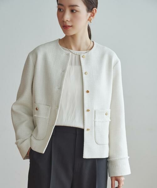 URBAN RESEARCH / アーバンリサーチ ノーカラージャケット | ノーカラーツイードジャケット | 詳細6