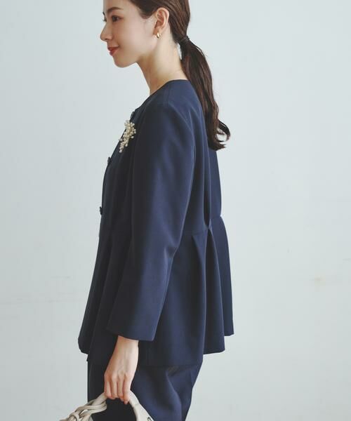 URBAN RESEARCH / アーバンリサーチ ノーカラージャケット | ノーカラーペプラムジャケット | 詳細3