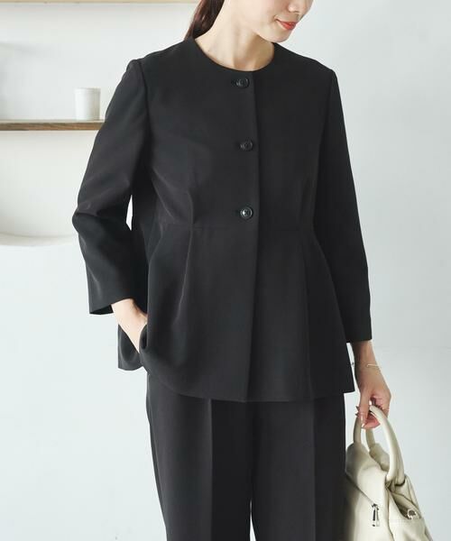 URBAN RESEARCH / アーバンリサーチ ノーカラージャケット | ノーカラーペプラムジャケット | 詳細15