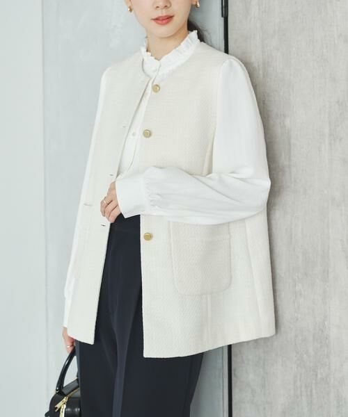 URBAN RESEARCH / アーバンリサーチ その他アウター | ノーカラーツイードジレ | 詳細1