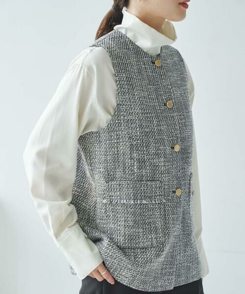 URBAN RESEARCH / アーバンリサーチ その他アウター | ノーカラーツイードジレ | 詳細10