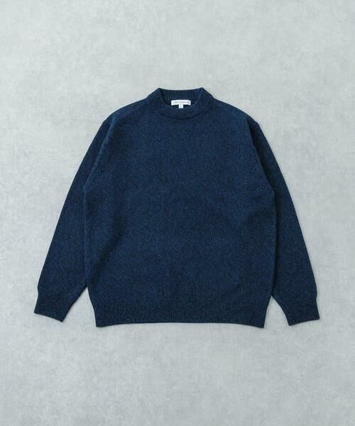 URBAN RESEARCH / アーバンリサーチ ニット・セーター | MIX MOULINE CREW-NECK KNIT(ブルー)