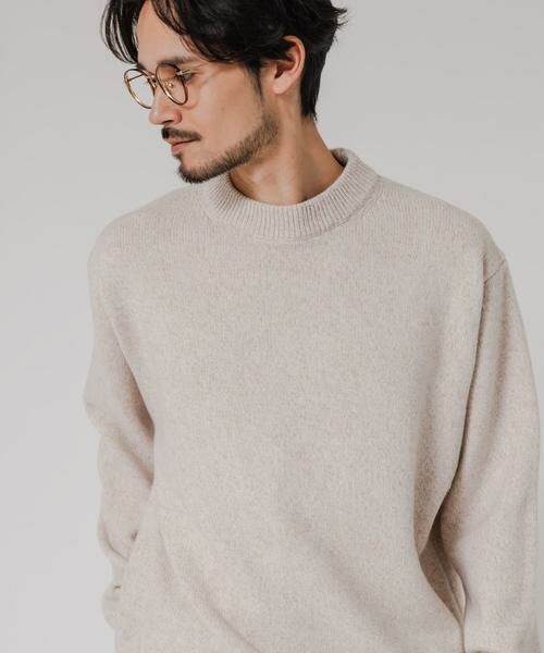 URBAN RESEARCH / アーバンリサーチ ニット・セーター | MIX MOULINE CREW-NECK KNIT(ベージュ)