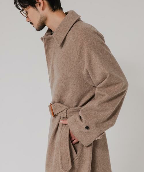 URBAN RESEARCH / アーバンリサーチ ステンカラーコート | WOOL BEAVER BELTED COAT | 詳細15