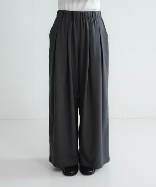 URBAN RESEARCH / アーバンリサーチ その他パンツ | ストレッチタックギャザーワイドパンツ | 詳細30