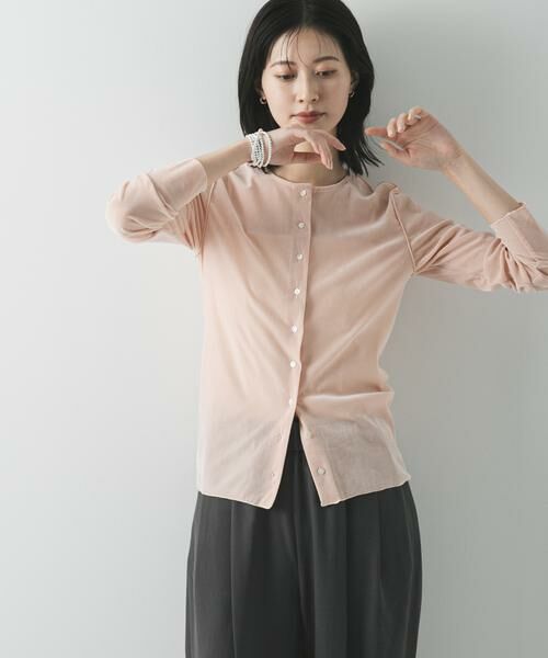 URBAN RESEARCH / アーバンリサーチ カーディガン・ボレロ | シアーフロッキーコンパクトカーディガン（ピンク）