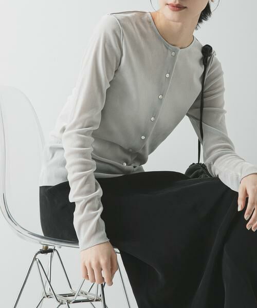 URBAN RESEARCH / アーバンリサーチ カーディガン・ボレロ | シアーフロッキーコンパクトカーディガン（ライトグレー）