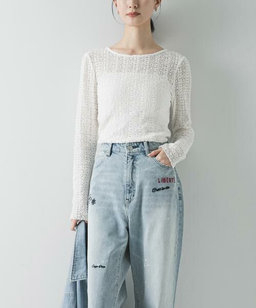 URBAN RESEARCH / アーバンリサーチ Tシャツ | ストレッチレーストップス | 詳細1