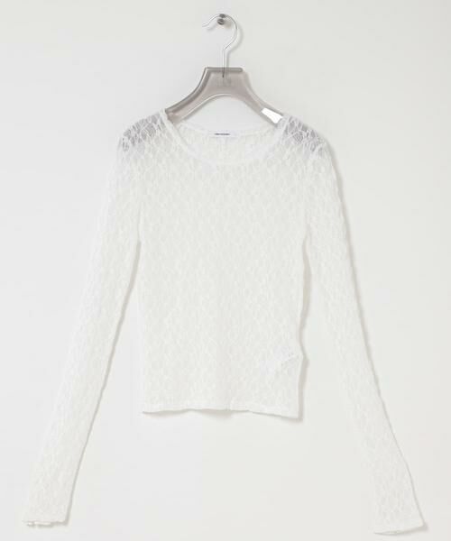 URBAN RESEARCH / アーバンリサーチ Tシャツ | ストレッチレーストップス（オフホワイト）