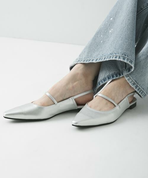 URBAN RESEARCH / アーバンリサーチ パンプス | ポインテッドバックストラップシューズ（シルバー）