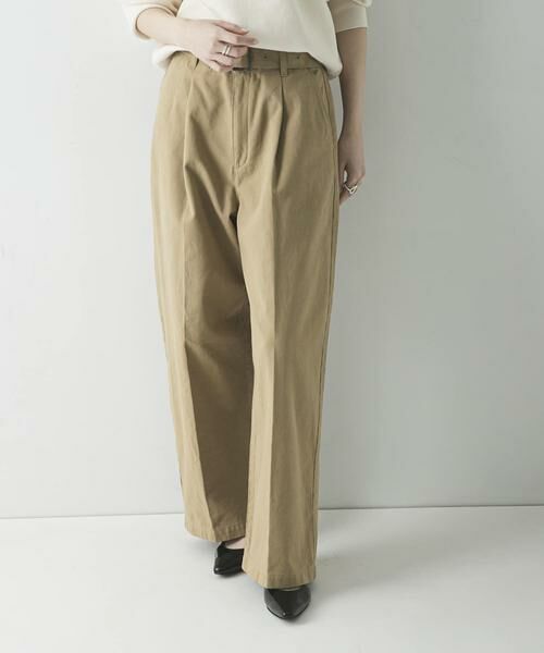 URBAN RESEARCH / アーバンリサーチ その他パンツ | 『3サイズ展開』ベルト付きタックワイドチノパンツ | 詳細1