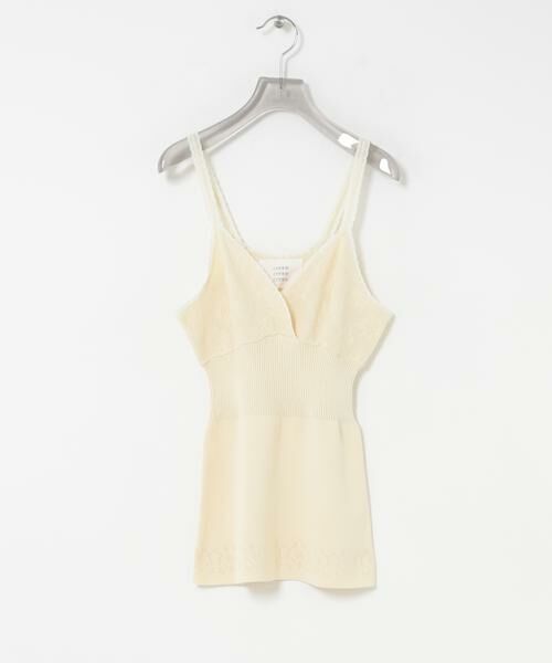 URBAN RESEARCH / アーバンリサーチ キャミソール・チューブトップ | crinkle crinkle crinkle　FLOWER JACQUARD KNIT CAMI（アイボリー）