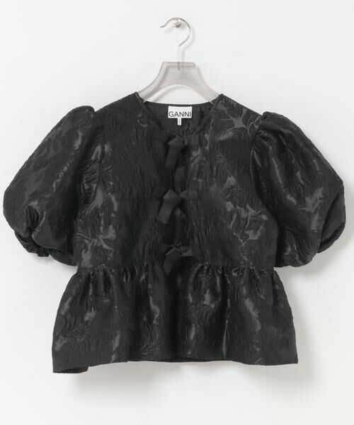 URBAN RESEARCH / アーバンリサーチ シャツ・ブラウス | GANNI　SATIN CLOQUE PEPLUM BLOUSE（ブラック）
