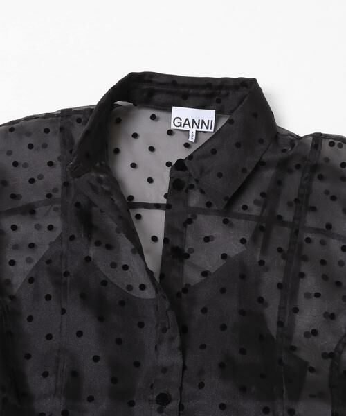 URBAN RESEARCH / アーバンリサーチ シャツ・ブラウス | GANNI　FLOCKED ORGANZA PEPLUM SHIRTS | 詳細3