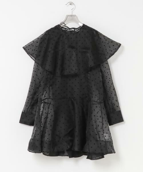 URBAN RESEARCH / アーバンリサーチ ワンピース | GANNI　FLOCKED ORGANZA DRESS（ブラック）