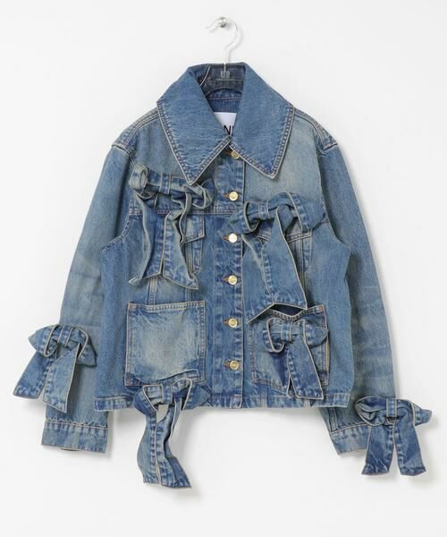 URBAN RESEARCH / アーバンリサーチ Gジャン・デニムジャケット | GANNI　TINT RIGID DENIM BOW JACKET | 詳細1