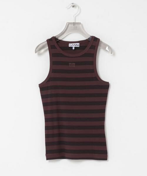 URBAN RESEARCH / アーバンリサーチ タンクトップ | GANNI　SOFT COTTON RIB TANK TOP（ブラウン系その他）