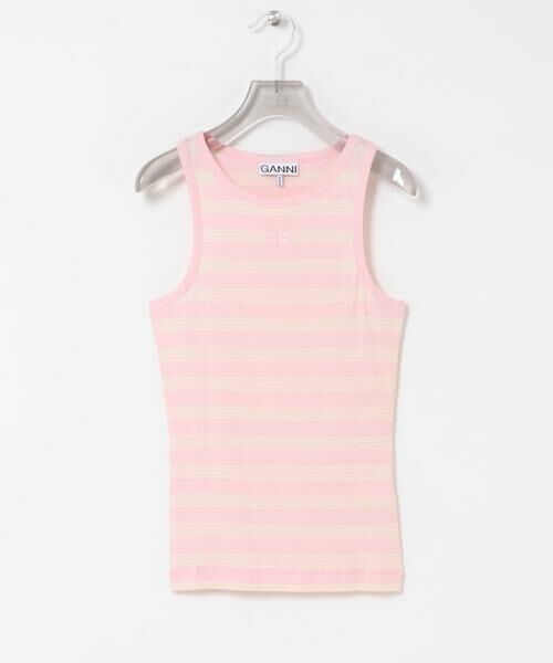 URBAN RESEARCH / アーバンリサーチ タンクトップ | GANNI　SOFT COTTON RIB TANK TOP（ピンク系その他）