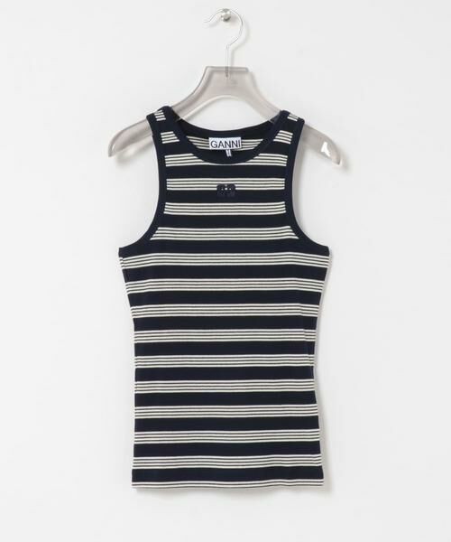 URBAN RESEARCH / アーバンリサーチ タンクトップ | GANNI　SOFT COTTON RIB TANK TOP（ストライプ）