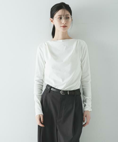 URBAN RESEARCH / アーバンリサーチ Tシャツ | 2WAYドレープカットソー（オフホワイト）