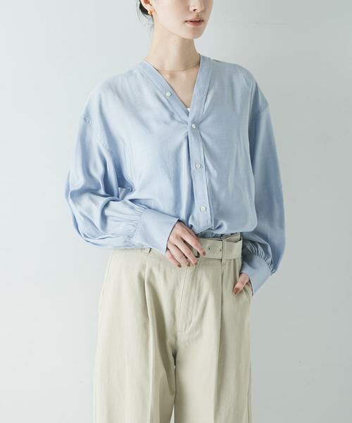 URBAN RESEARCH / アーバンリサーチ シャツ・ブラウス | ブロードカラーレスブラウス（ブルー系その他）