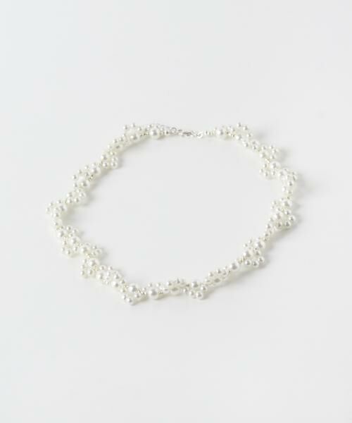 URBAN RESEARCH / アーバンリサーチ ネックレス・ペンダント・チョーカー | decor『デコール』　FLOWER PEARL BEADSCHOKER（ホワイト系その他）