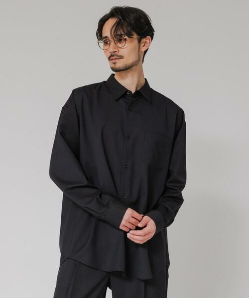 URBAN RESEARCH / アーバンリサーチ シャツ・ブラウス | WASHABLE WOOL OVER SHIRTS（ネイビー）