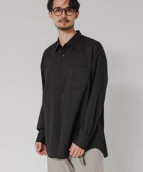 URBAN RESEARCH / アーバンリサーチ シャツ・ブラウス | WASHABLE WOOL OVER SHIRTS（ブラック）