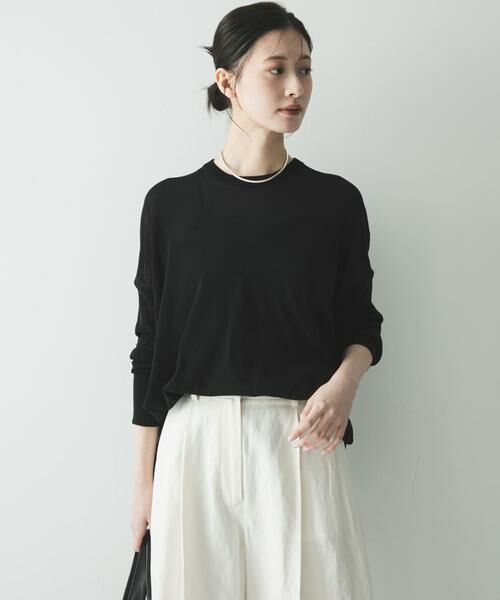 URBAN RESEARCH / アーバンリサーチ ニット・セーター | UVカット加工ルーズニット（ブラック）